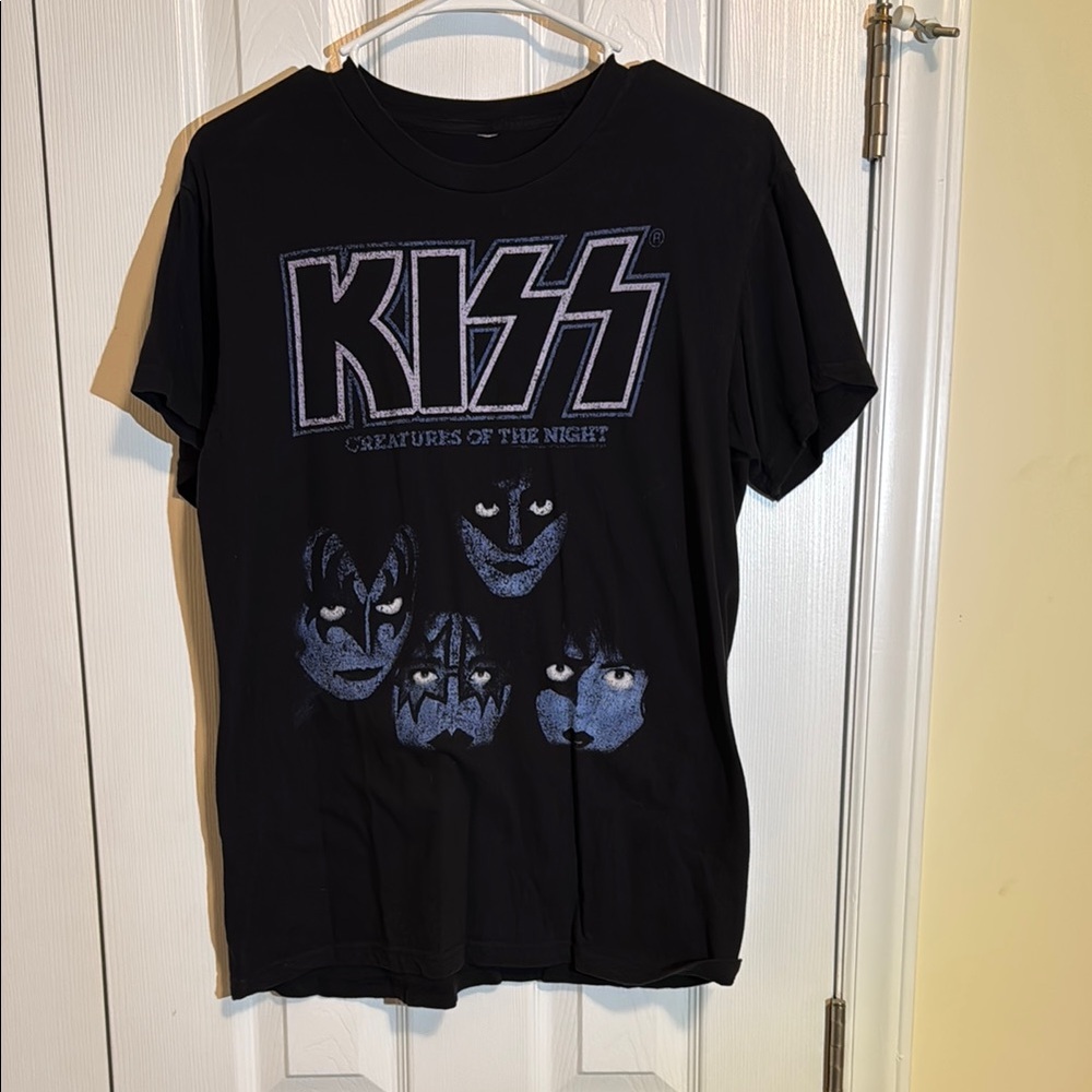 Kiss Creatures of The Night Black Short Sleeve Tee Iconic Band Design